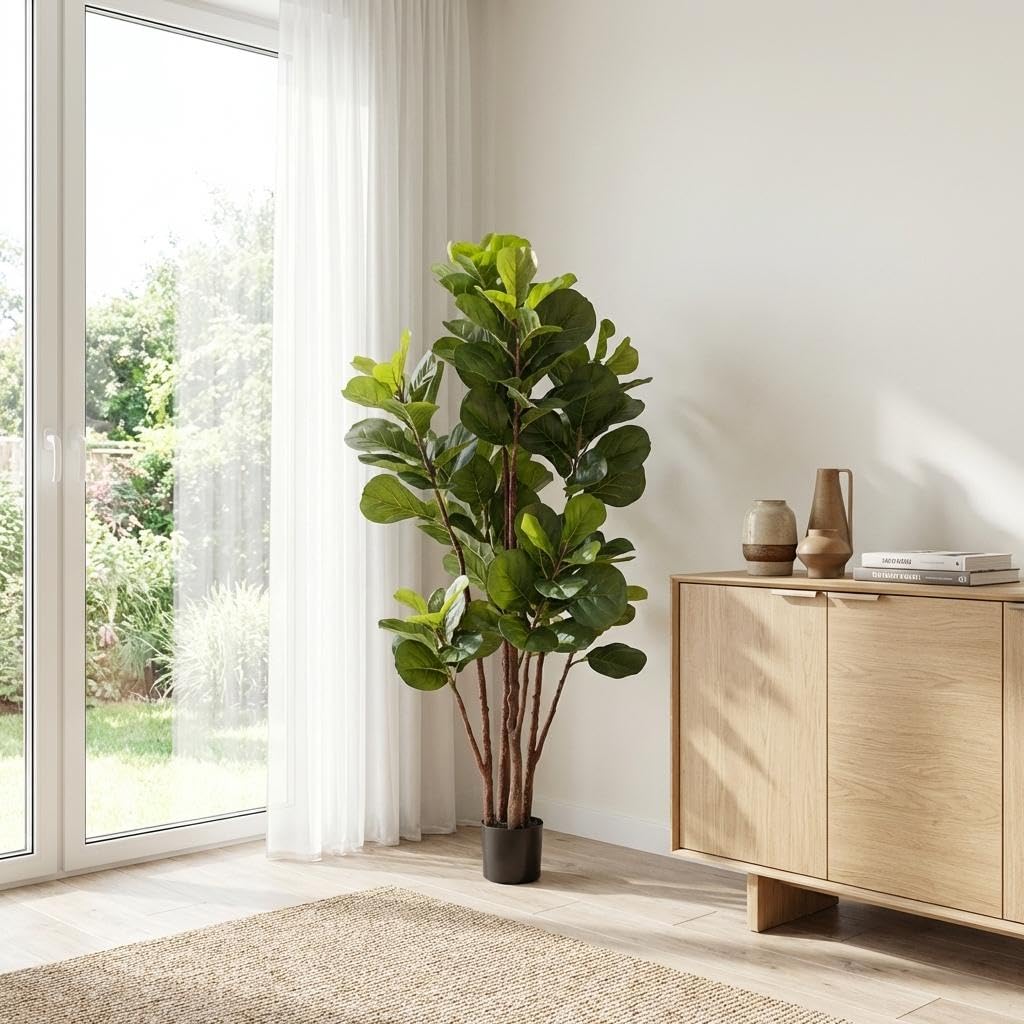 Fiddle Leaf Fig Tree Artificia - огляд і ціна Ficus Lyrata Tree